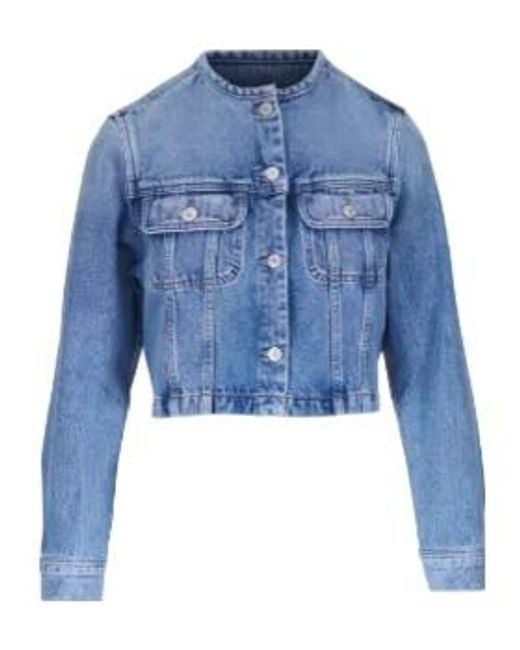 Citizens of Humanity Blue Buttoned Cropped Jacket