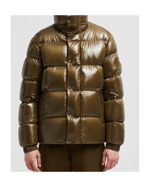 Moncler Green High Neck Padded Jacket for men