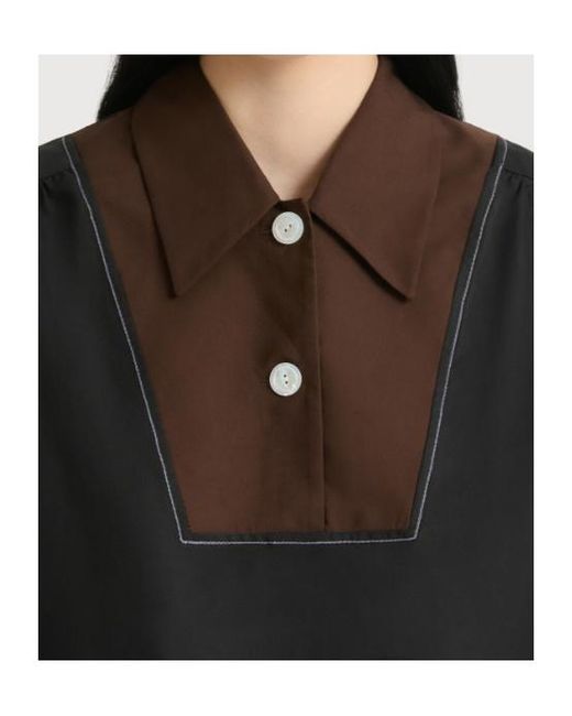 Marni Black Contrast Bib Insert Poplin Shirt