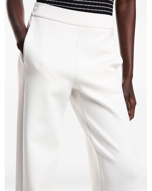 Emporio Armani White Elastic-Waist Trousers