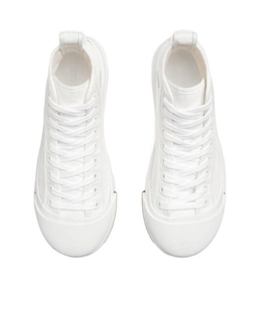 Bottega Veneta White Vulcan High-Top Casual Board Shoes