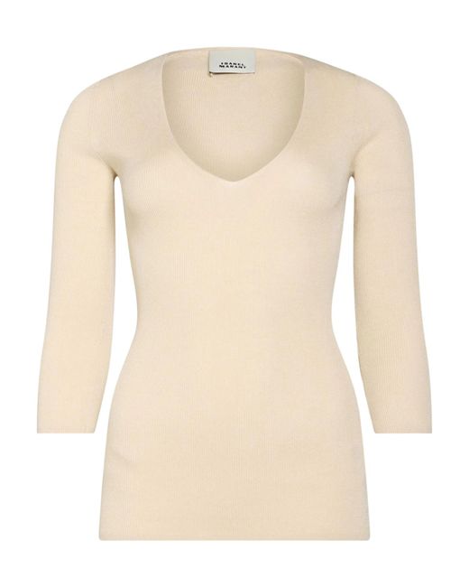 Isabel Marant Natural Solidcolor Lightweight Knit Top