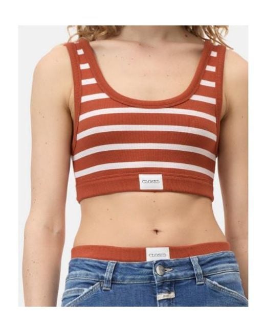 Closed Red Striped Bralette