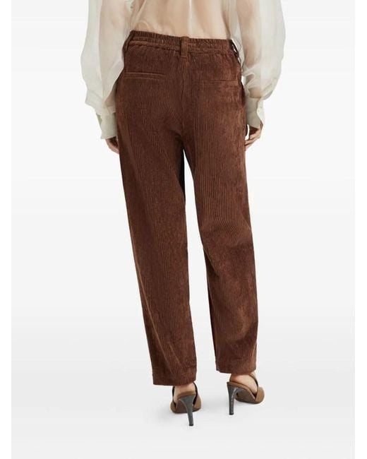 Brunello Cucinelli Purple Elastic Waist Corduroy Pants