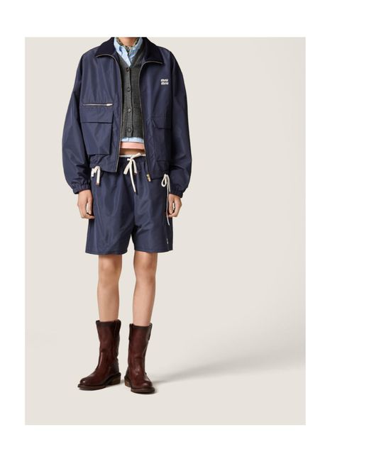 Miu Miu Blue Technical Fabric Bermudas