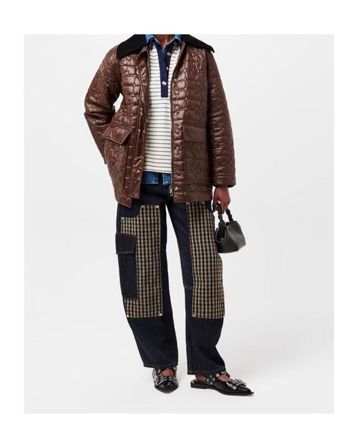 Ganni Brown Quilted Design Jacket
