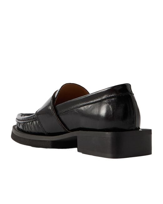 Ganni Black Feminine Buckle Loafers for men