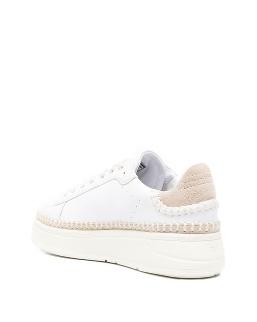 Emporio Armani White Platform Sneakers