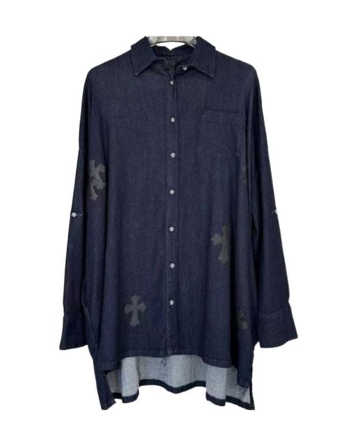 Chrome Hearts Blue Long Sleeve Shirt