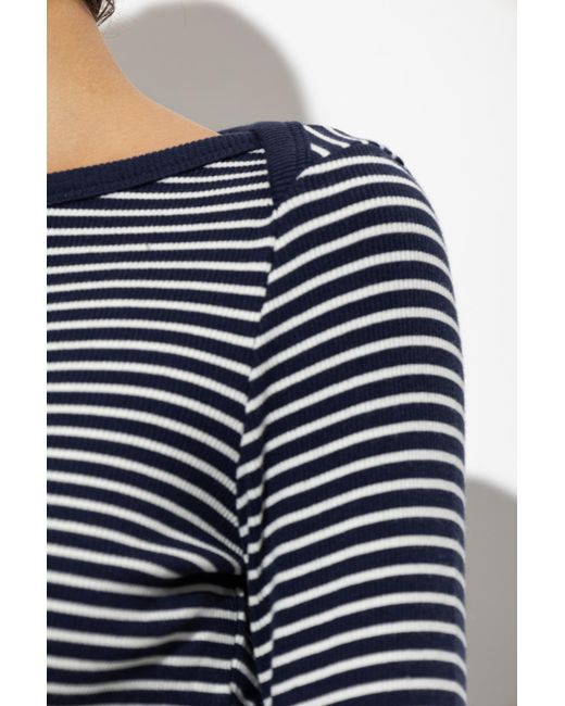 Rag & Bone Blue Long-Sleeved Striped Top