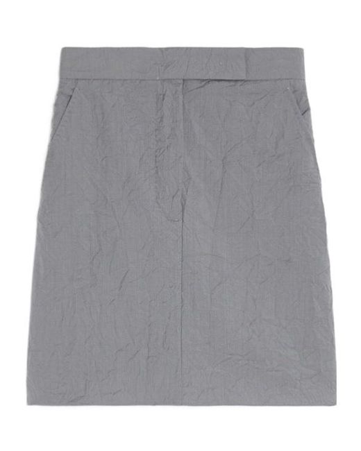 Max Mara Gray Abate1234 Wrinkled Effect Mini Skirt