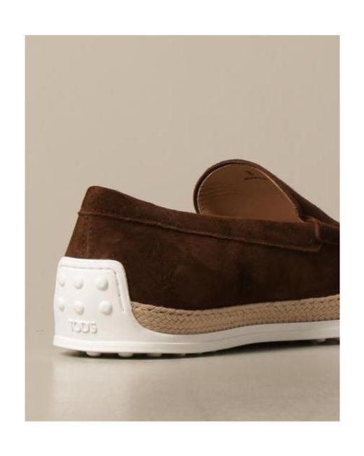 Tod's Brown Almond Toe Slip-On Loafers for men