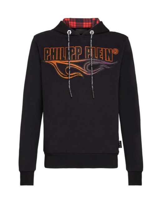 Philipp Plein Blue Logo Details Hooded Hoodie for men