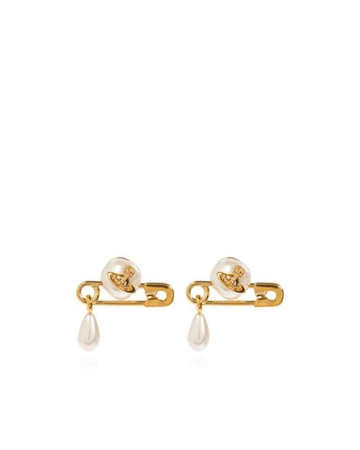 Vivienne Westwood Metallic Claude Small Stud Embellished Earrings