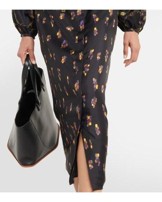 Gabriela Hearst Black Printed Silk Twill Maxi Dress