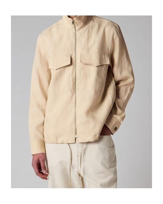 Paul Smith Natural Drawstring Zip-Front Jacket for men