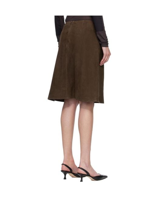 Totême Brown A-Line Skirt
