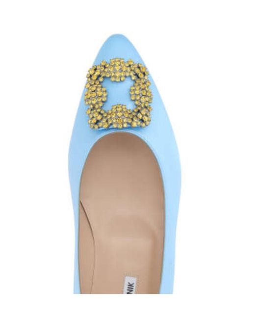 Manolo Blahnik Logo Ballet Shoes in Blue | Lyst