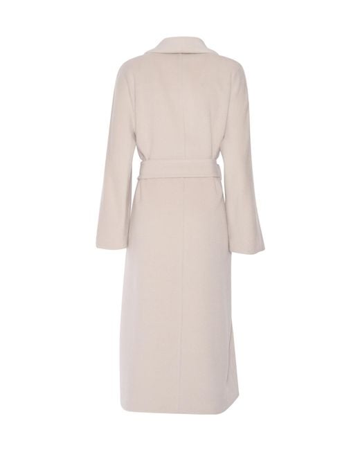 Max Mara Natural Studio Belted Long-Sleeved Coat