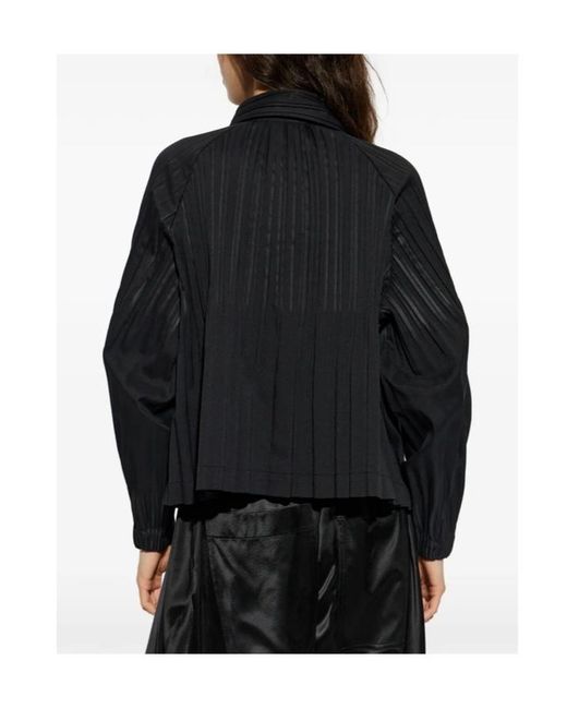 Pleats Please Issey Miyake Blue Pleats Please Issey Miyake Double-Breasted Oversized Jacket