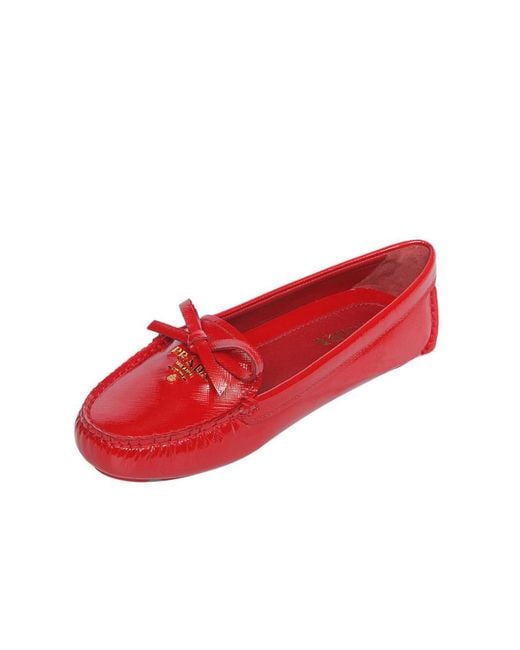 Prada Red Bow Ballet Shoes