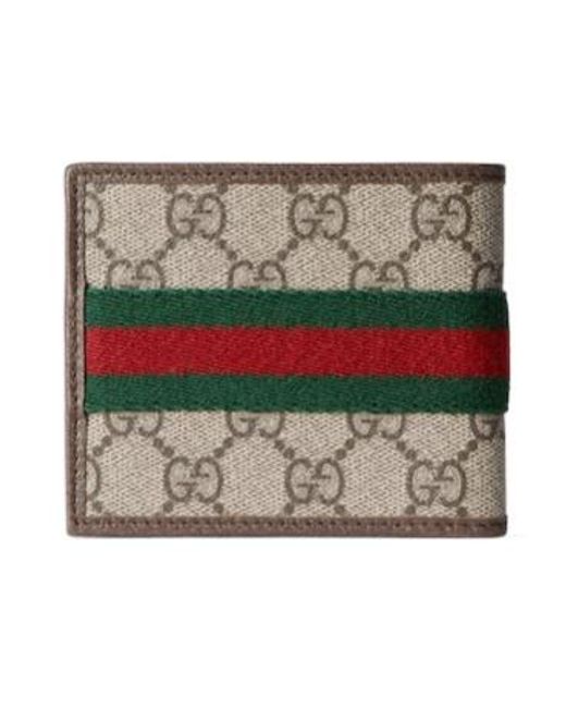 Gucci White Ophidia Monogrammed Bi-Fold Wallet for men