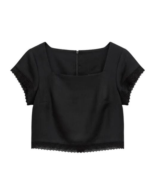 Posse Black Square Neck Top