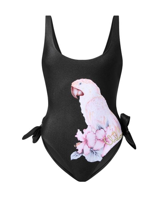 Chloé Black Printed Neck Swimsuit