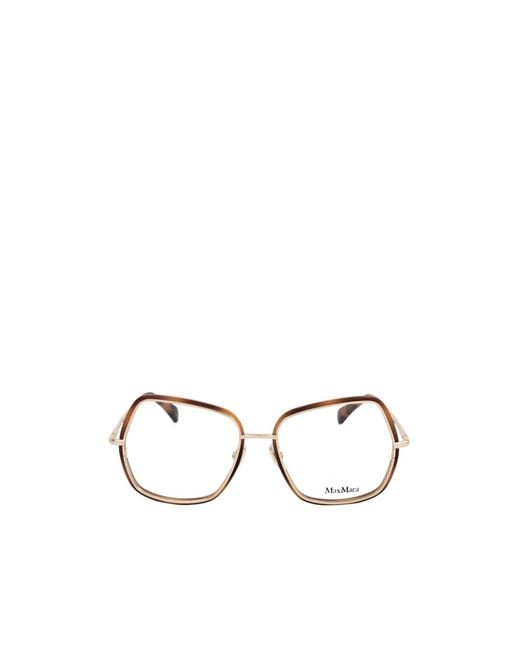Max Mara Metallic Geometric Frame Glasses
