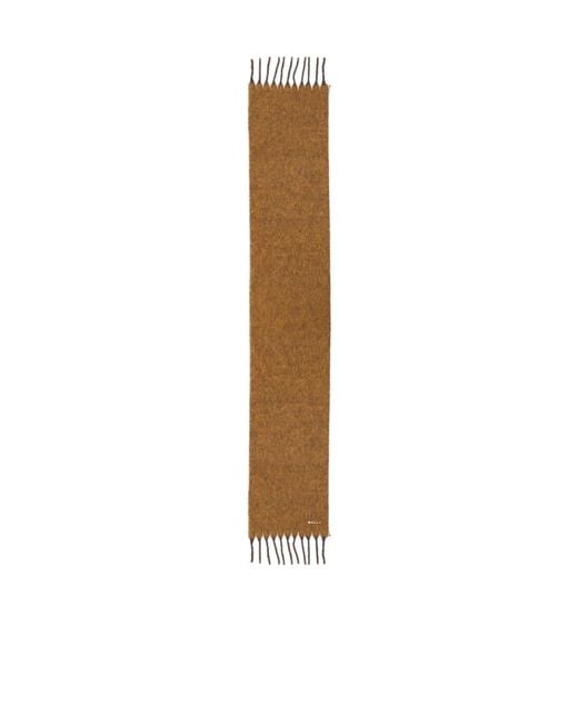 Bally White Fringed Hem Scarf