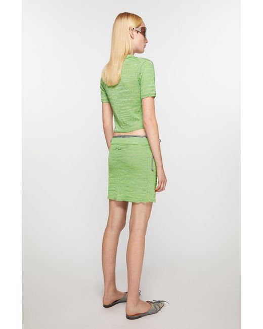 Acne Green Knitted Mini Skirt