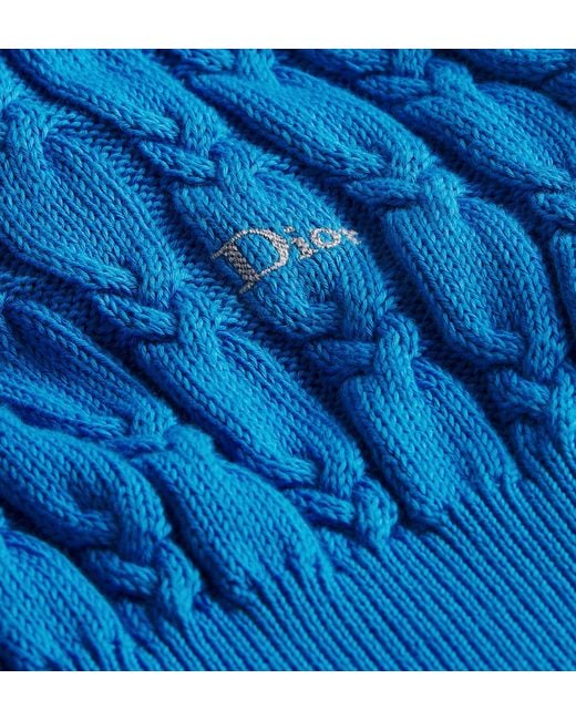 Dior Blue Cable-Knit Knitted Sweater for men
