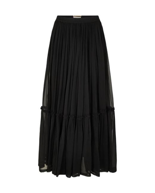Saint Laurent Black Tulle A-Line Skirt