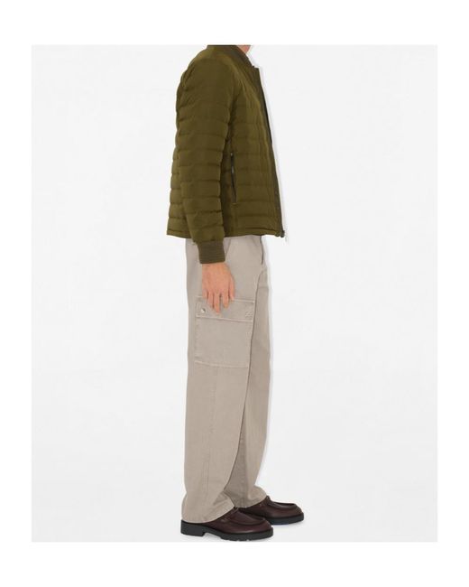 Burberry Green Logo Plaque Quilted Down Jacket for men