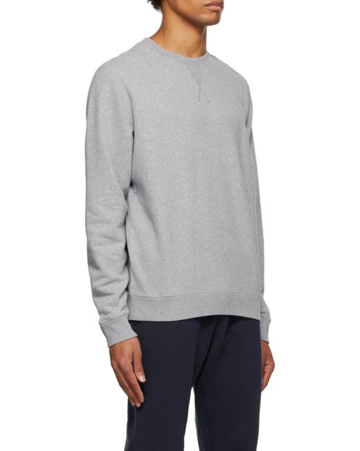 Sunspel Gray Round Collar Long Sleeve Sweater for men