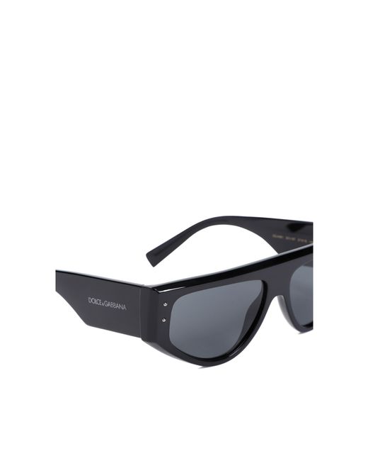Dolce & Gabbana White Rectangular Logo Sunglasses for men
