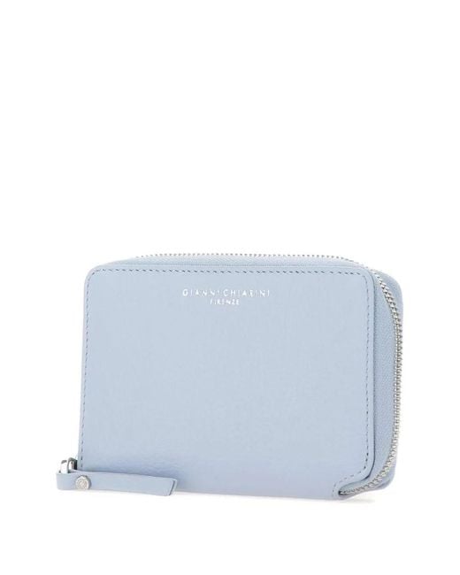 Gianni Chiarini Blue Zip-Around Compact Wallet