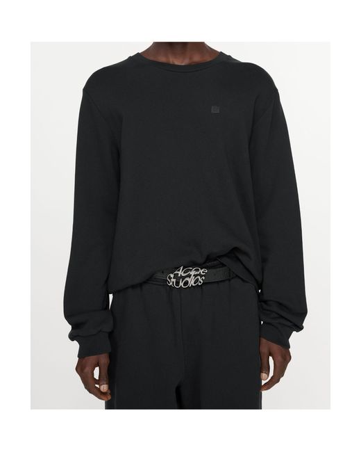 Acne Black Organic-Cotton Sweatshirt for men