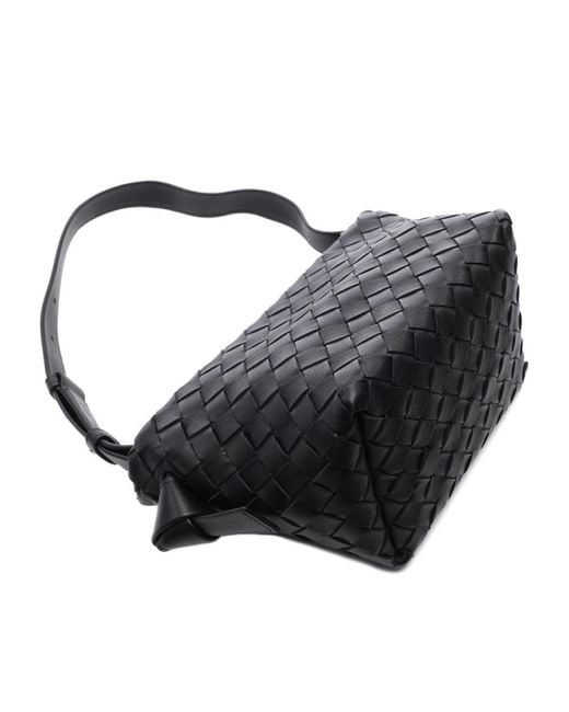 Bottega Veneta Black Intrecciato Woven Crossbody Bag