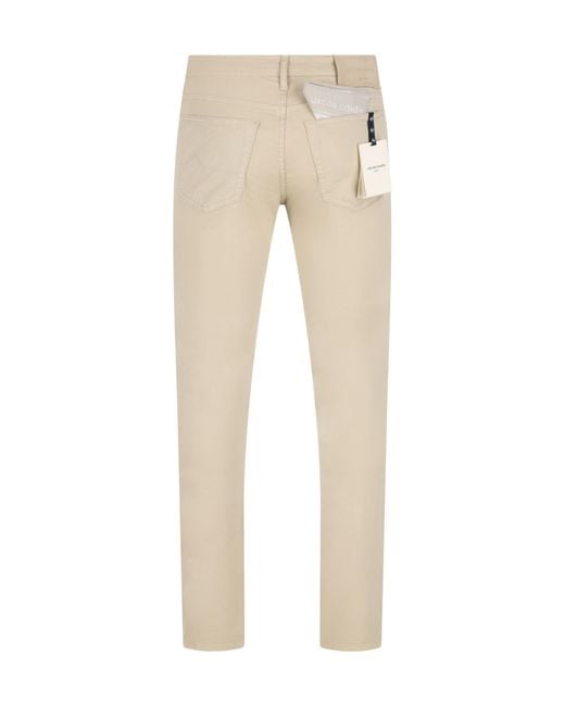 Jacob Cohen Natural Bard Logo Patch Slim-Fit Jeans for men
