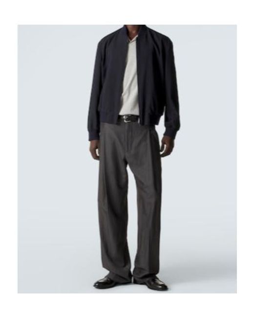 Giorgio Armani Blue Cotton-Blend Bomber Jacket for men