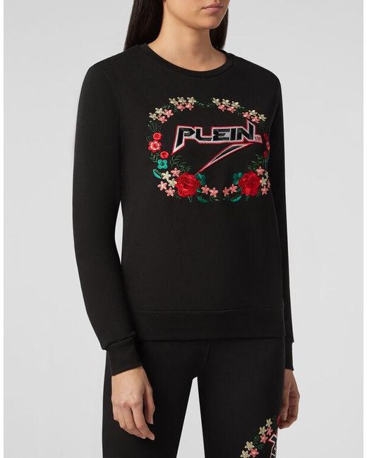 Philipp Plein Black Round-Necked Sweater