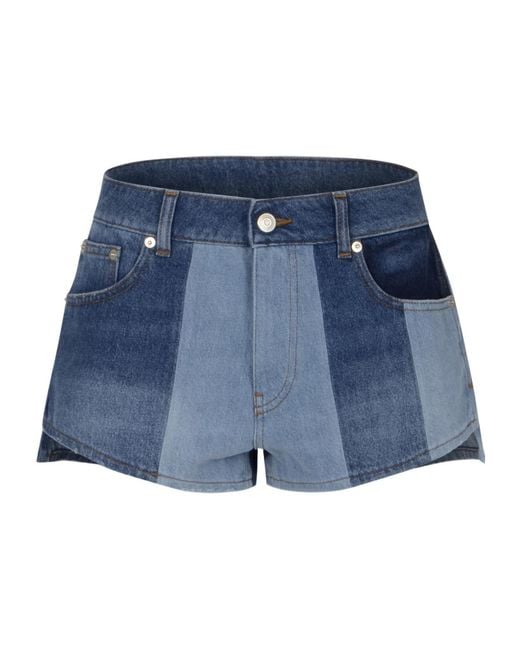 Coperni Blue Patchwork Belted Shorts
