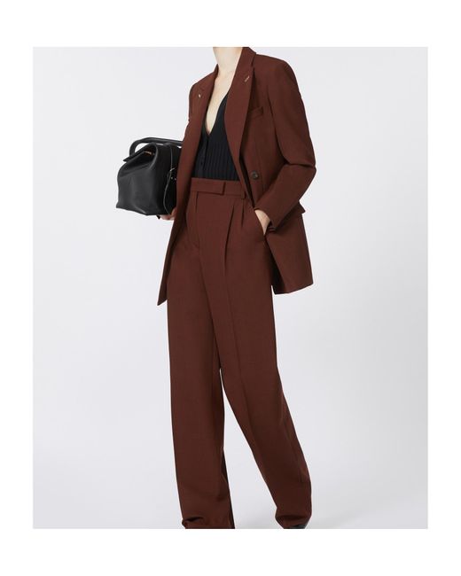 Max Mara Brown Double-Breasted Long-Sleeved Jacket