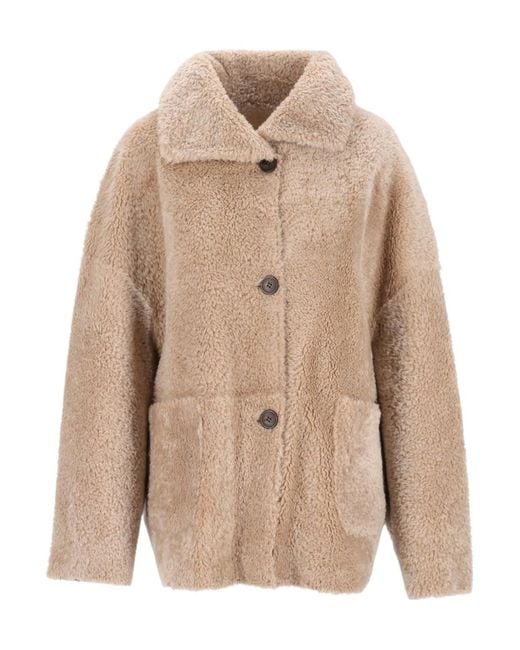 Arma Natural Single-Breasted Fur Coat