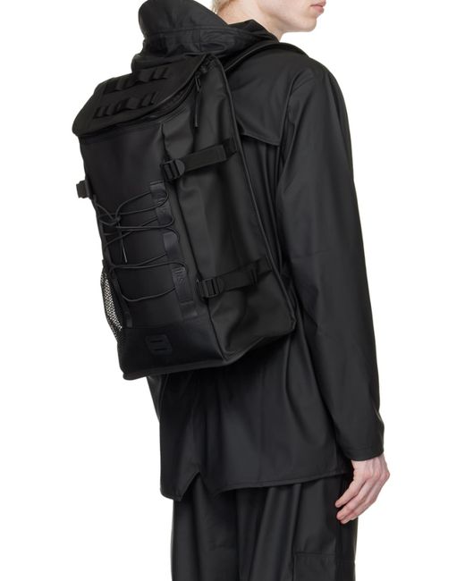 Rains Black Hooded Water-Resistant Jacket for men