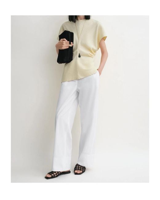 Totême Natural Gathered Short-Sleeve Top
