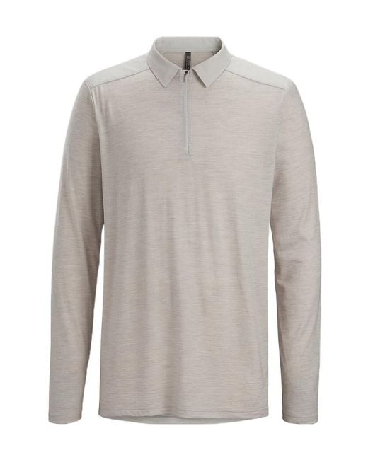Veilance White Mélange-Effect Wool-Blend Polo Shirt for men