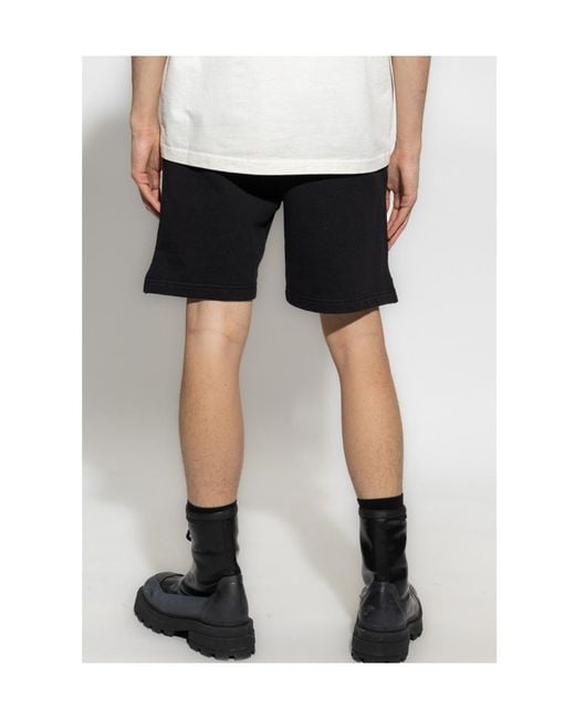 Heron Preston Black Logo Printed Shorts for men