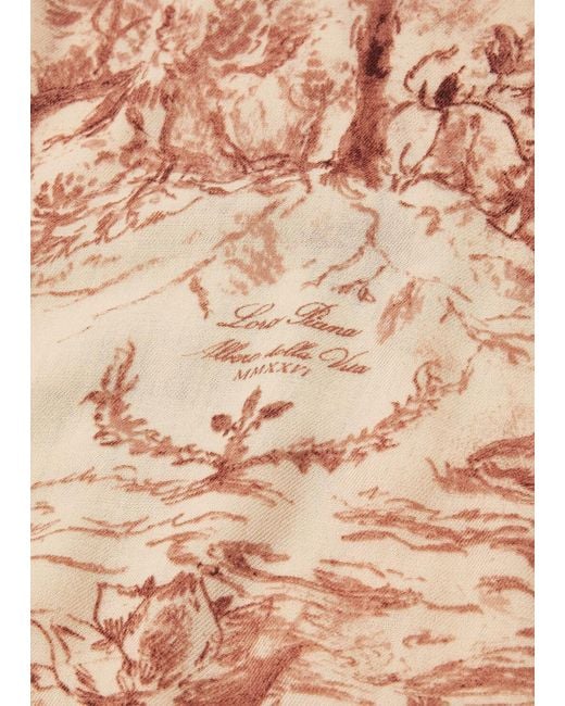 Loro Piana White Albero Della Vita Maxi Stole